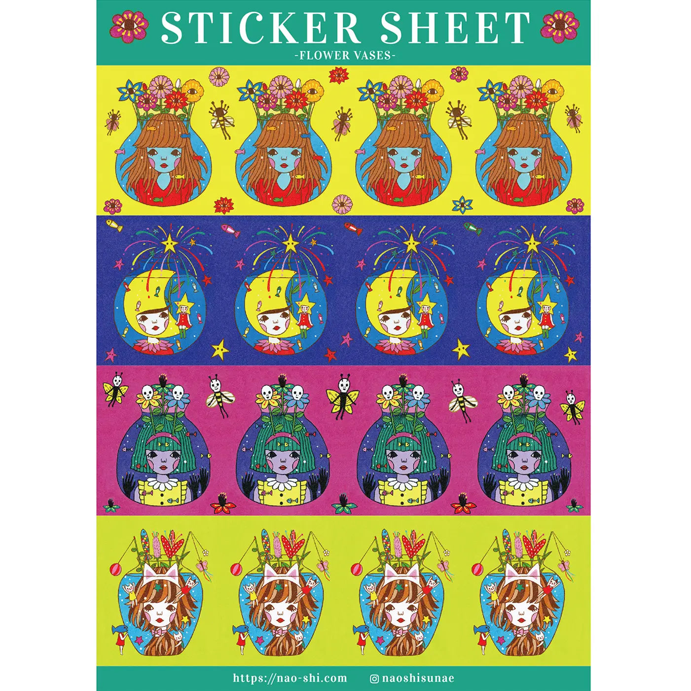 Naoshi Flower Vases Sticker sheet B839