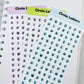 Circle Letters vinyl sticker sheet