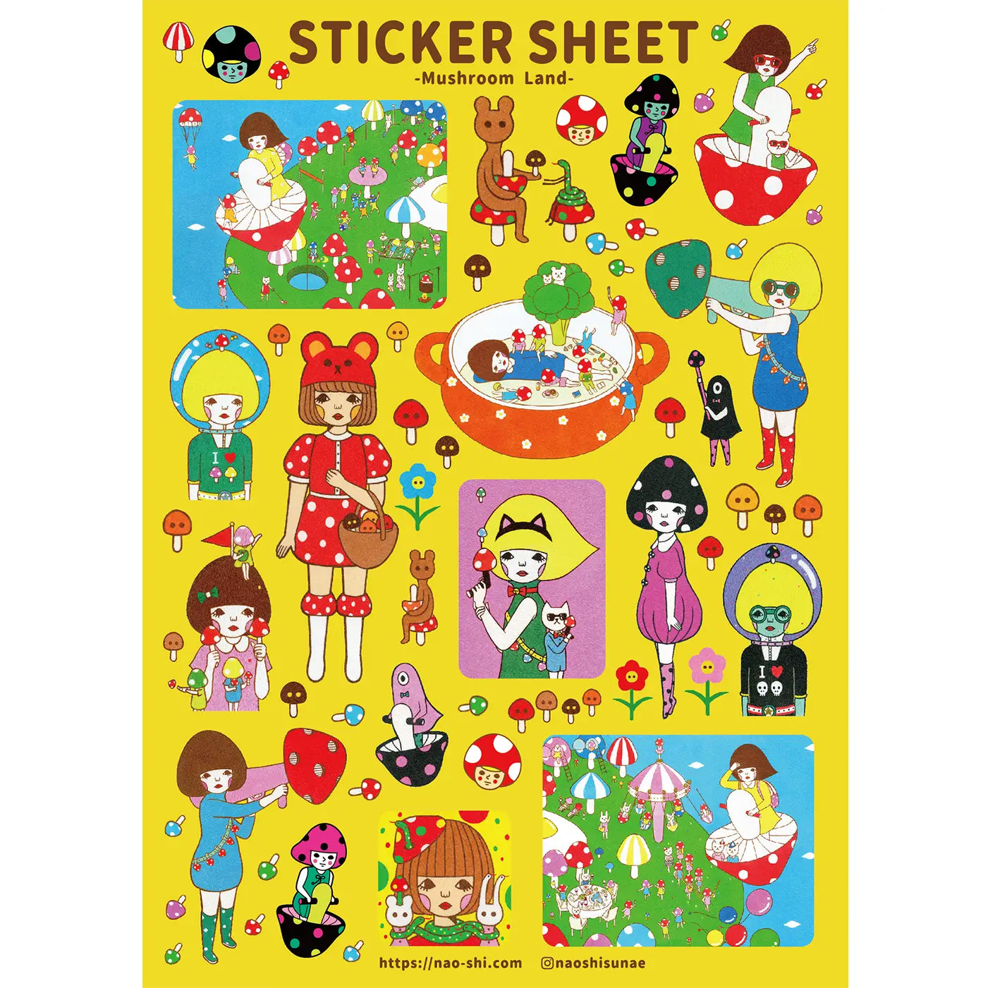 Naoshi Mushroom Land Sticker sheet B797