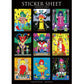Naoshi Whimsical Tarot Black Sticker sheet B794