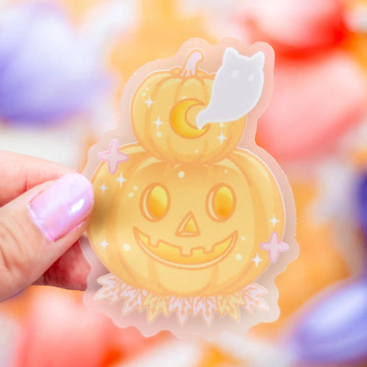 Unicorn Eclipse Jack-O-Lantern Clear Sticker H24