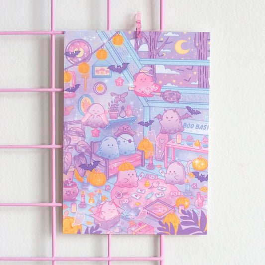 Unicorn Eclipse Boo Bash art print H8