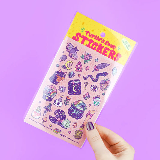 Turtle's Soup Witch sparkle sticker h16