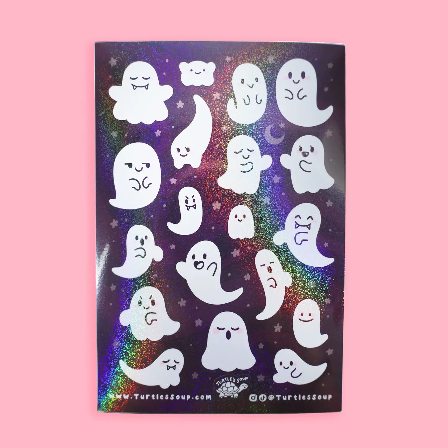 Turtle's Soup Kawaii Ghosts sparkle sticker H12