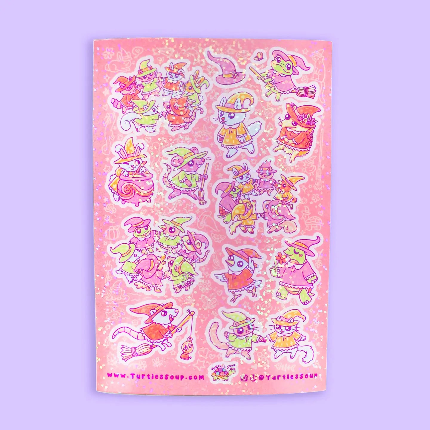 Turtle's Soup Witchy Critter Coven sparkle sticker H14