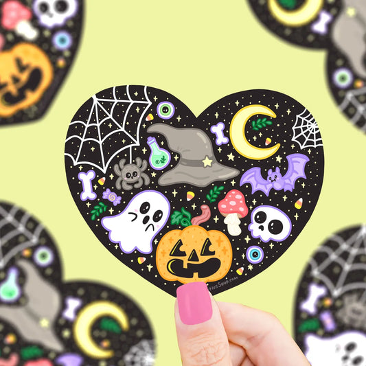 Turtle's Soup Halloween Heart vinyl sticker H31