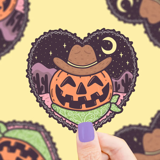 Turtle's Soup Cowboy Pumpkin vinyl sticker H29