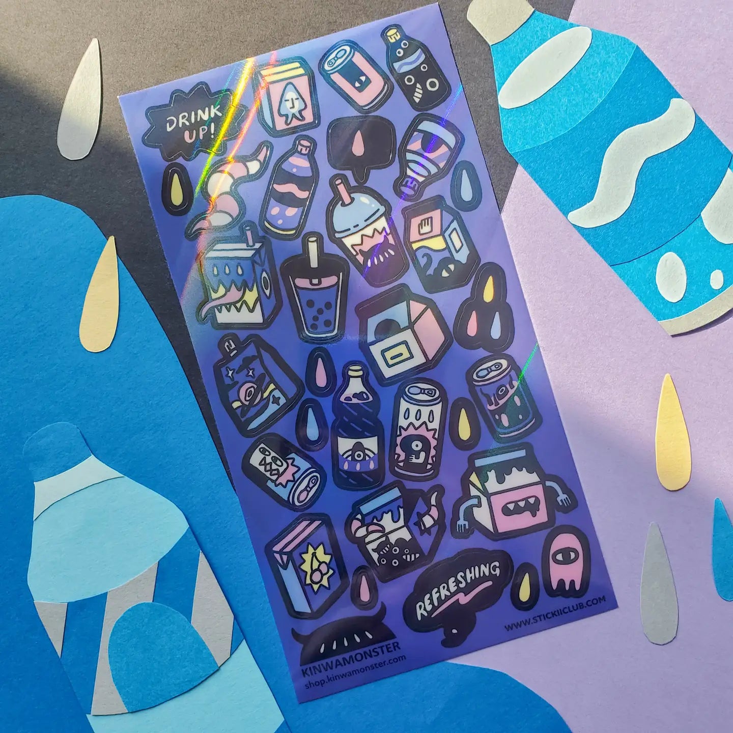 Stickii Monster Drinks Sticker Sheet H2