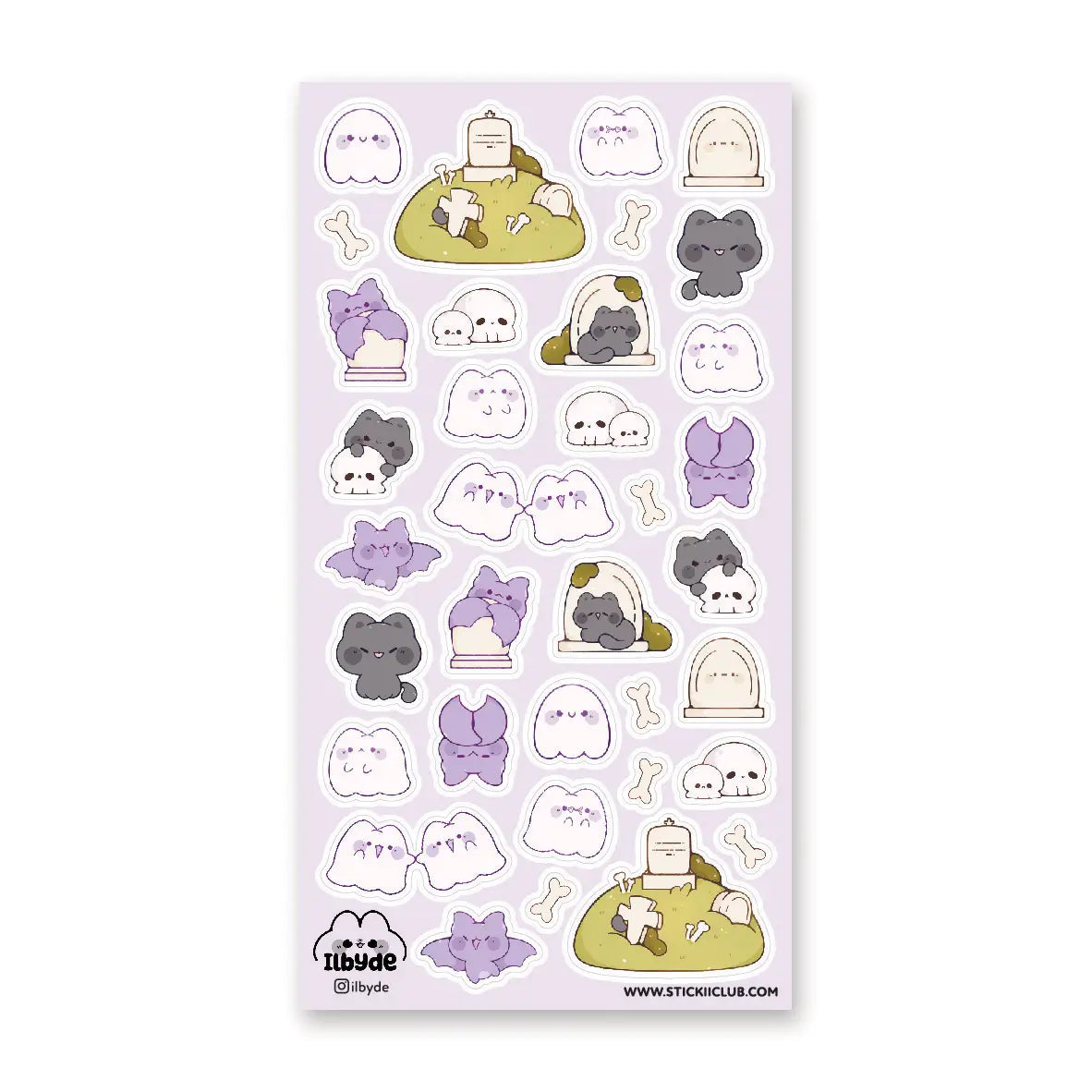 Stickii Spookii Cats & Bats Sticker Sheet H4