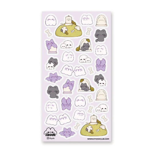Stickii Spookii Cats & Bats Sticker Sheet H4