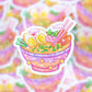 Unicorn Eclipse Ramen Bowl clear vinyl sticker ts11