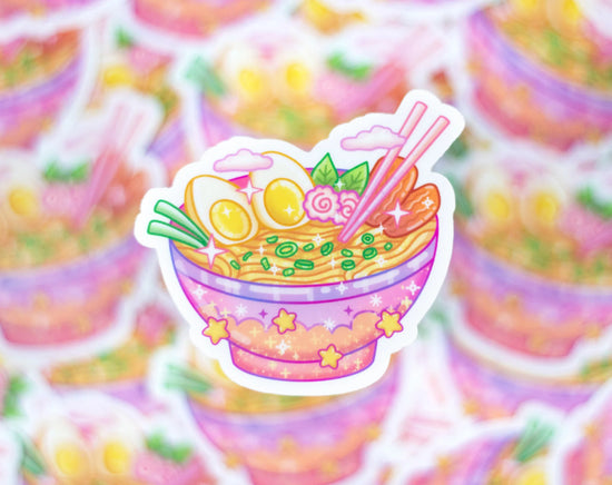 Unicorn Eclipse Ramen Bowl clear vinyl sticker ts11