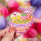 Unicorn Eclipse Ramen Bowl clear vinyl sticker ts11
