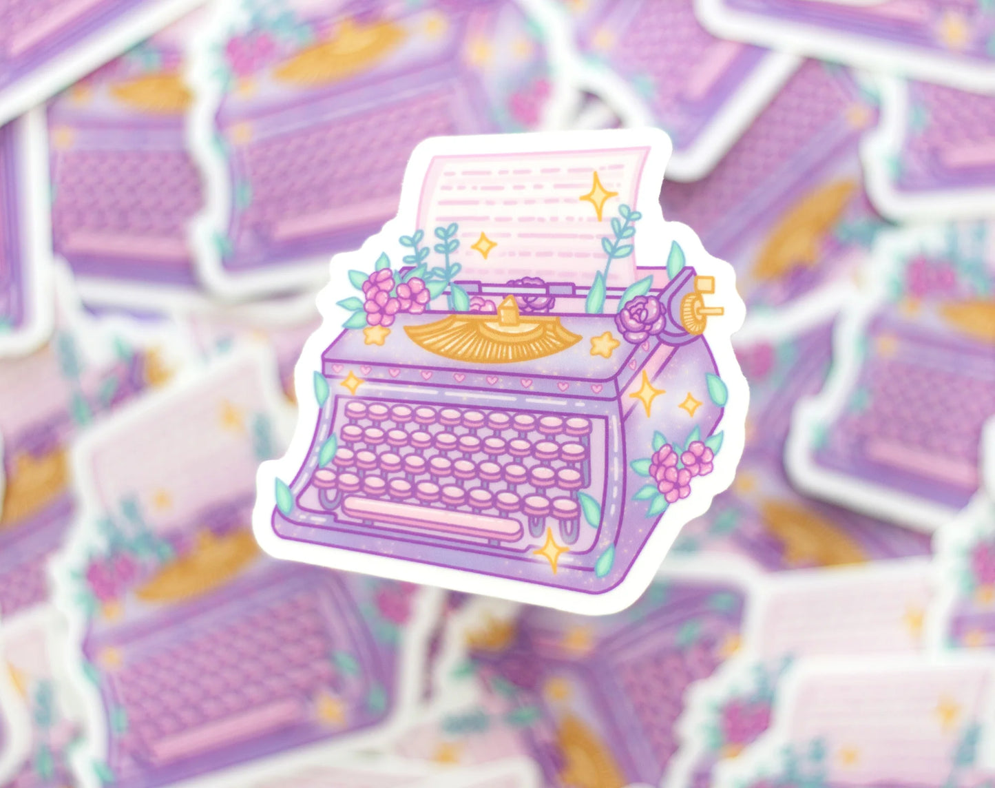 Unicorn Eclipse Typewriter clear vinyl sticker ts10