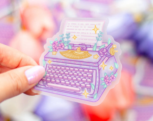 Unicorn Eclipse Typewriter clear vinyl sticker ts10
