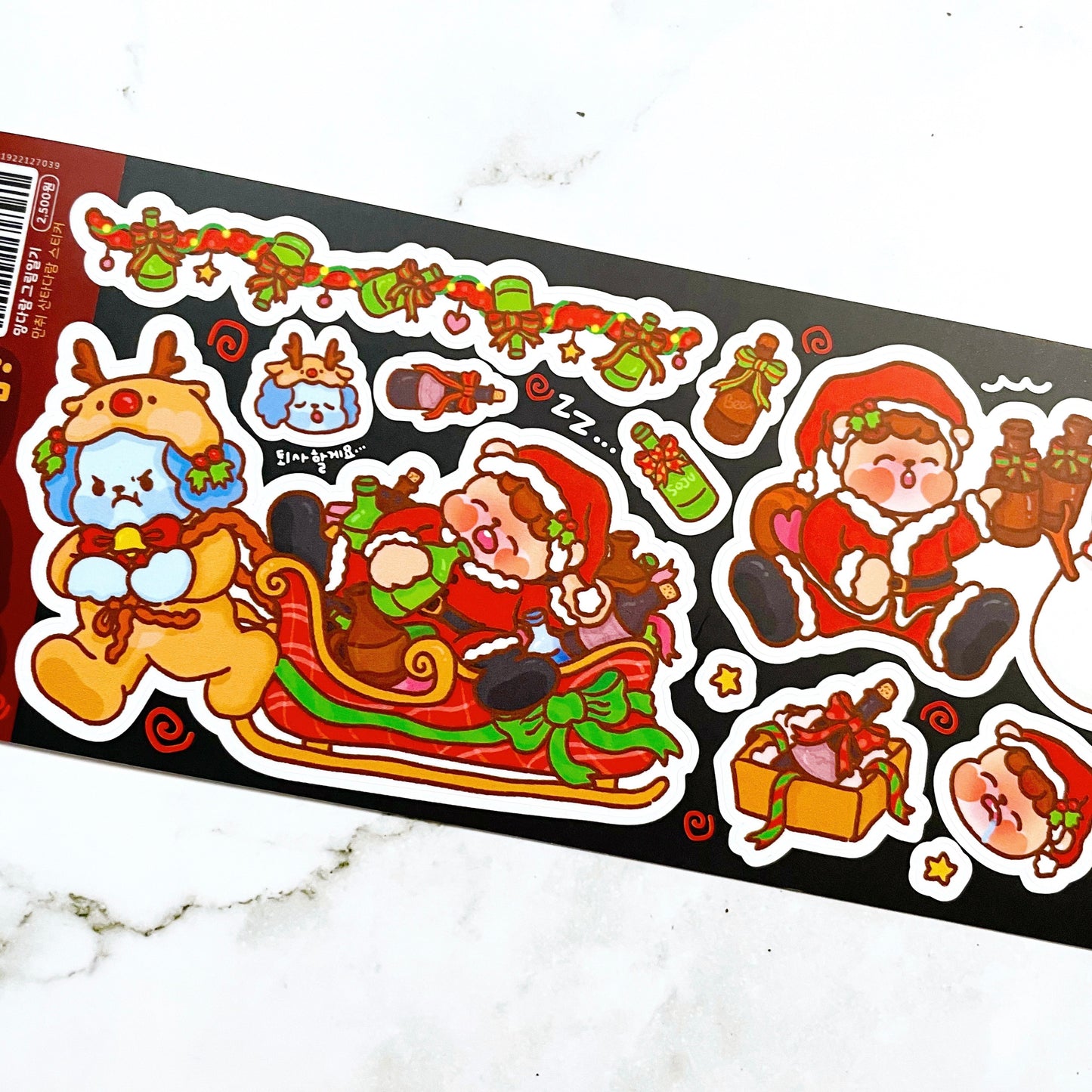 Mingdaram Drunk Santa Holiday sticker C21