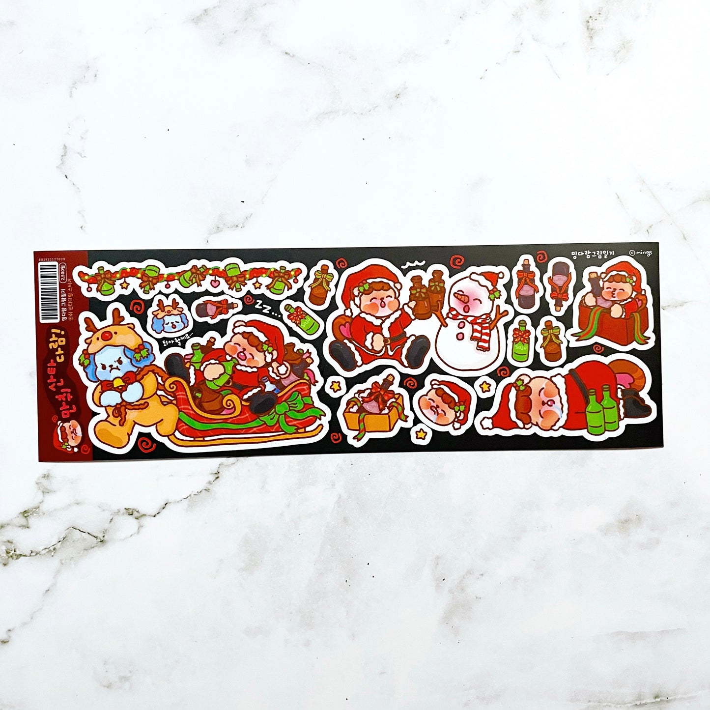 Mingdaram Drunk Santa Holiday sticker C21