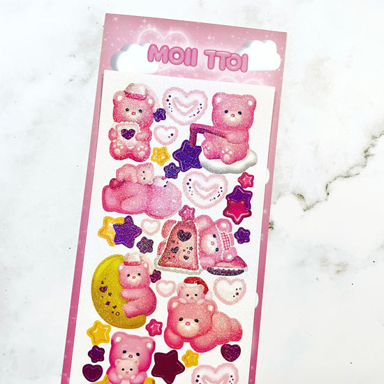 MOII TTOI Sleepy Bears sparkle sticker C40