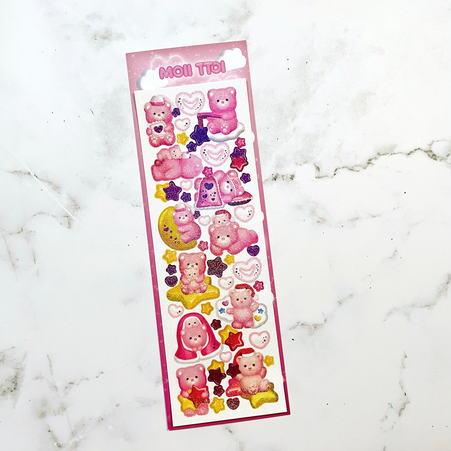 MOII TTOI Sleepy Bears sparkle sticker C40