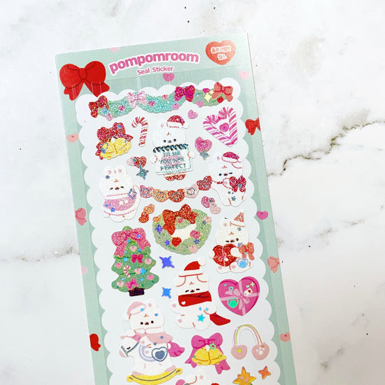 Pompomroom Cute Christmas Time sparkle sticker C53