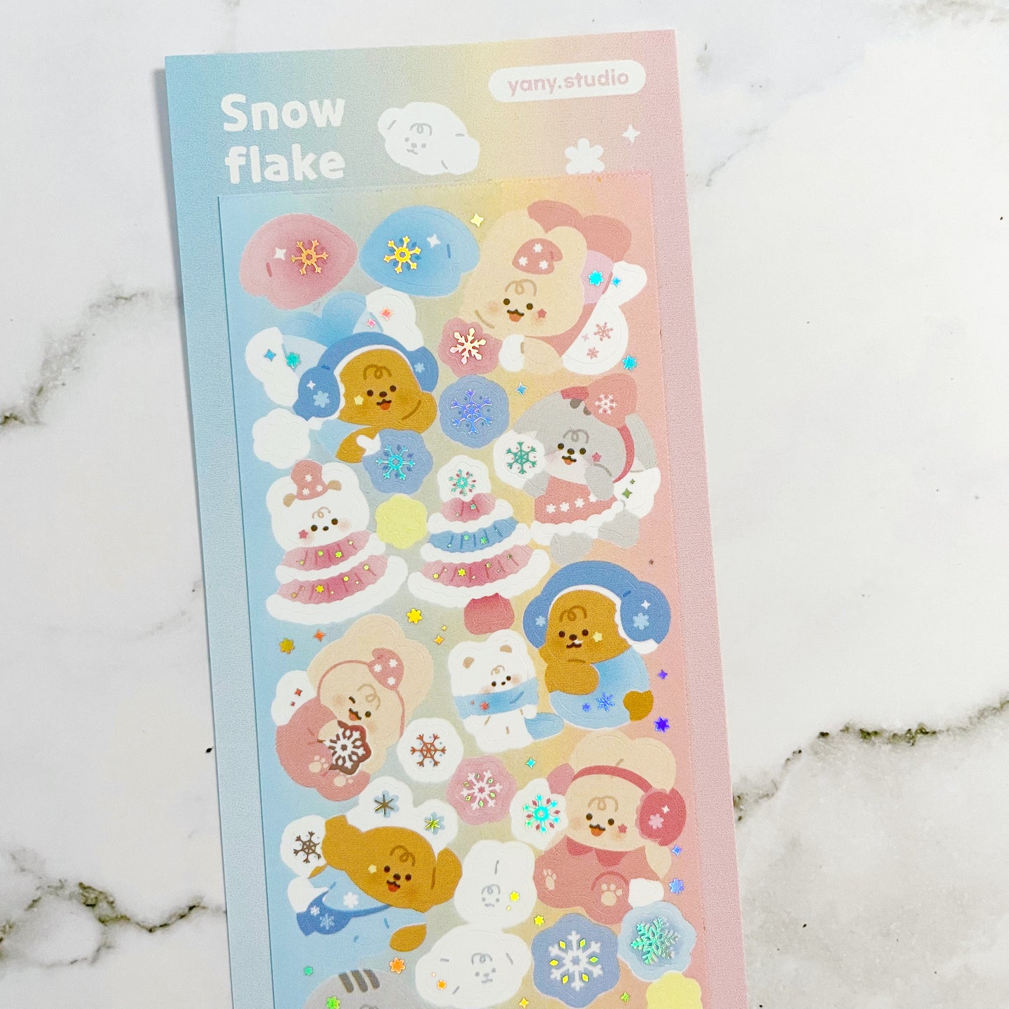 Yany Studio Snow Flake sparkle sticker C08