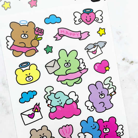 Monan Bear Bad Angels sticker A744